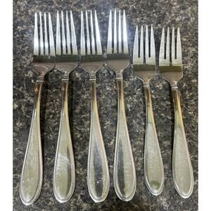 Cambridge CHERISH Pattern Set Of 6Pc 18/8 Stainless 4 Dinner & 2 Salad Forks